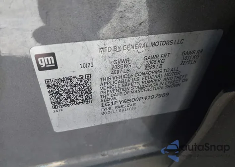 2023 Chevrolet Bolt Euv Fwd Lt z USA, uszkodzony, nr VIN 1G1FY6S00P4197959
